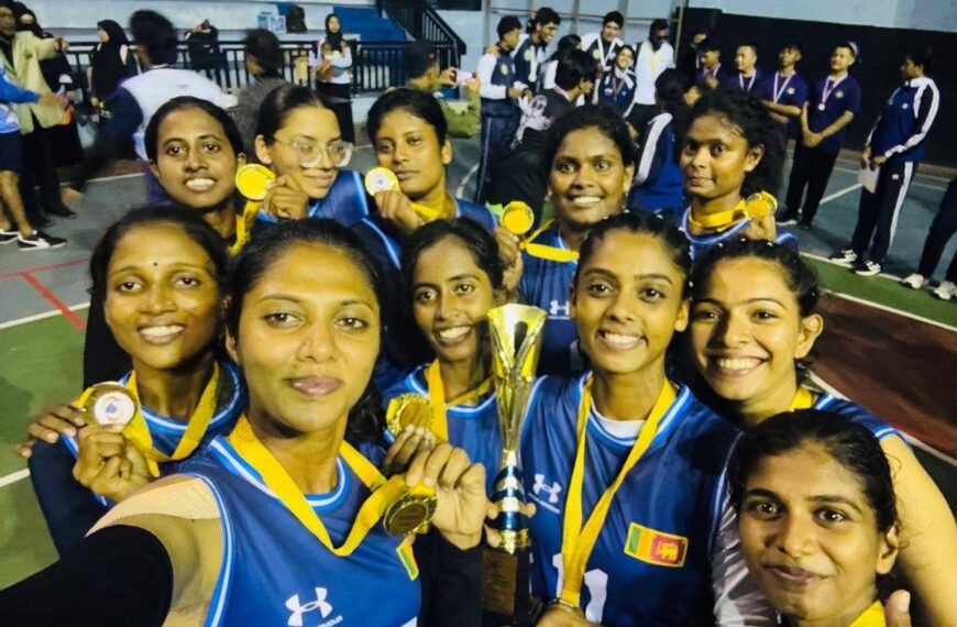 ජාතික ත්‍රෝබෝල් කණ්ඩායම්   ආසියානු ශූරතා කිරුළු ද්විත්වයම ලංකාවට ගෙන එති.